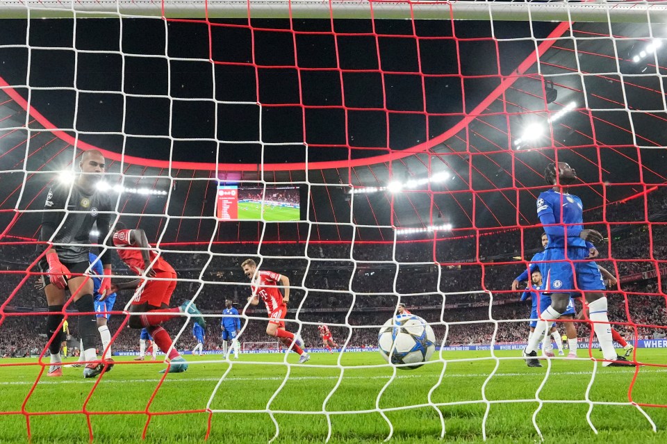 Chelsea's Trevoh Chalobah reacts after scoring an own goal during a soccer match against FC Bayern Munich.