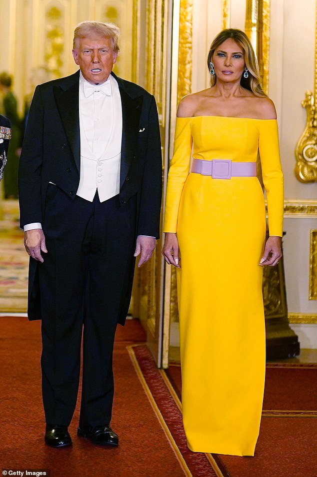 The First Lady joined President Donald Trump for the State Banquet hosted by King Charles III and members of the Royal Family at Windsor Castle