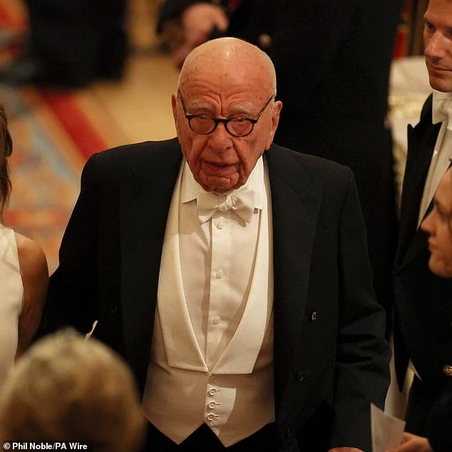 Rupert Murdoch arrives to attend the state banquet for US President Donald Trump and First Lady Melania Trump at Windsor Castle, Berkshire, on day one of their second state visit to the UK. Picture date: Wednesday September 17, 2025. PA Photo. Photo credit should read: Phil Noble/PA Wire
