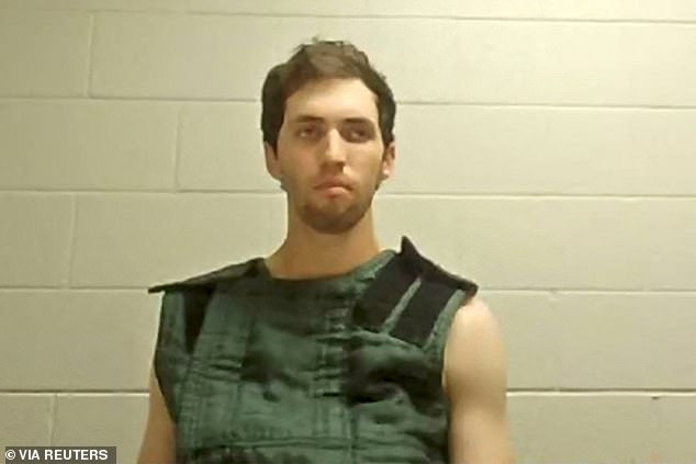 Kimmel insinuated Robinson (pictured during his video court appearance on September 16) was a conservative, even though investigators say the alleged shooter held far-left ideologies