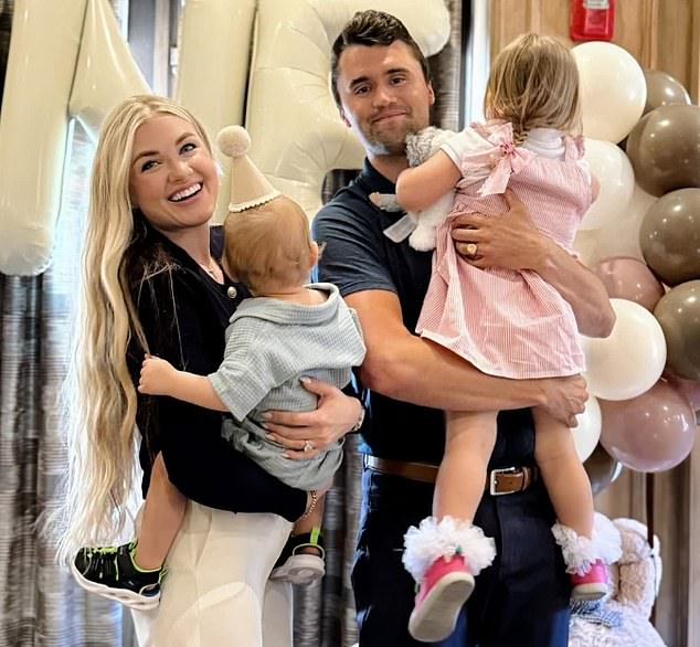Kirk (pictured with his family) was a co-founder of the political nonprofit Turning Point USA