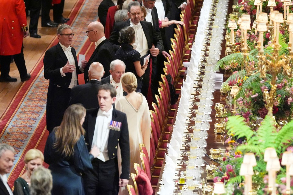 Britain's Prime Minister Keir Starmer at a State Banquet at Windsor Castle.