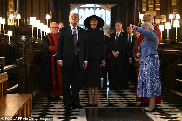 President Trump and the First Lady visited St George's Chapel, where they paid their respects at the tomb of Elizabeth II