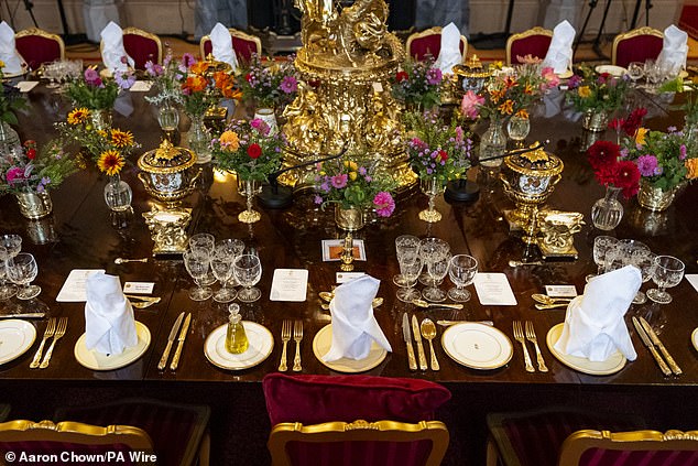 Yesterday was about presenting a vision of Britain which Mr Trump adores, culminating in a medieval hall full of suits of armour and a table laid with gold plates (each meticulously spaced)