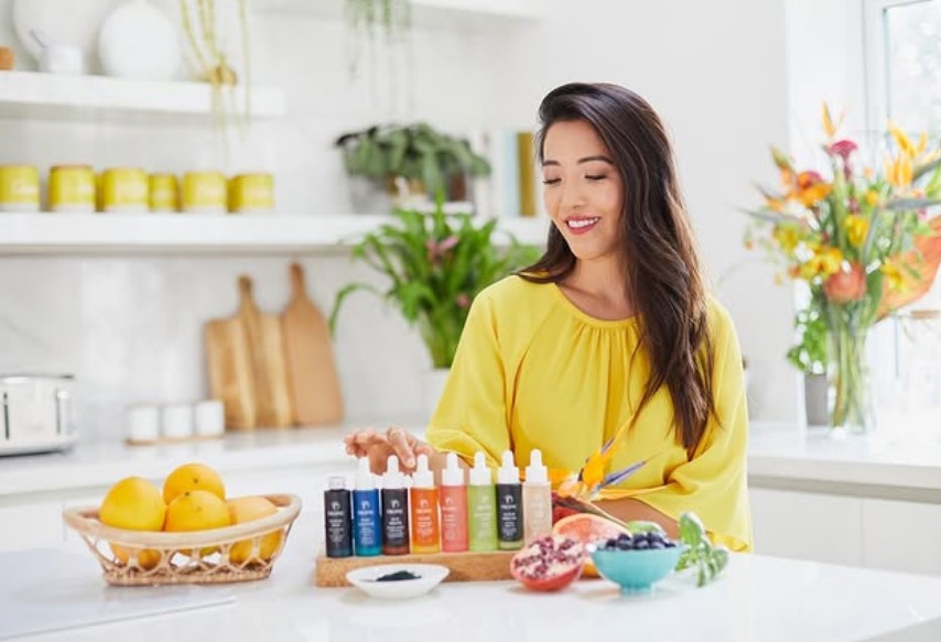 Susie Ma of Apprentice fame with a selection of Tropics products.