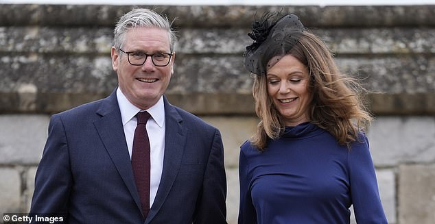WINDSOR, ENGLAND - SEPTEMBER 17: British Prime Minister Sir Keir Starmer and Lady Victoria Starmer arrive for the Beating Retreat military ceremony at Windsor Castle during the state visit by the President of the United States of America on September 17, 2025 in Windsor, England. President Trump is in England from Sept. 16-18 on his second UK state visit, with the previous one taking place in 2019 during his first presidential term. (Photo by Andrew Matthews - WPA Pool/Getty Images)
