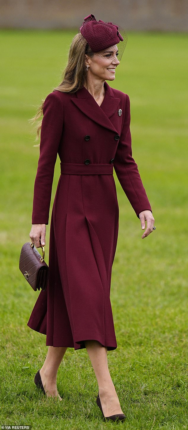 Kate oozed elegance in a deep red Emilia Wickstead dress. British royals have been known to dress in the colours of the flag of countries they are hosting or visiting as a display of support and solidarity