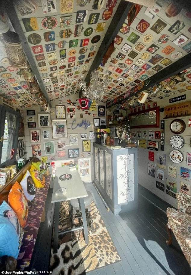 Ben Davies-Cushty which won the 'Pub and Entertainment' category for his shed which was lined with beer matts and complete with draught beer taps