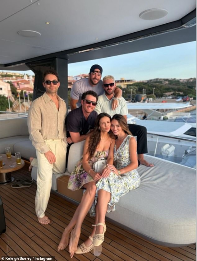 On Thursday, Sperry posted a slideshow featuring photos of them on the lavish yacht, including one of Dobrev and Efron