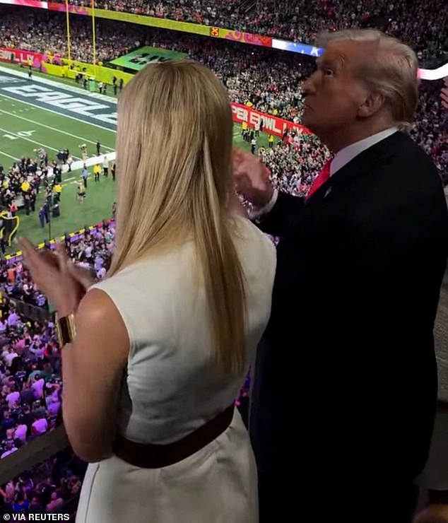 In February, Ivanka's hair extensions were on show at the Super Bowl