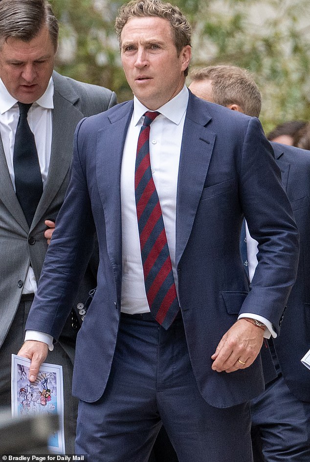 His polo-paying son from his first marriage, Jack, who was previously named as Prince Harry's 'real best man' was also present at his father's memorial service
