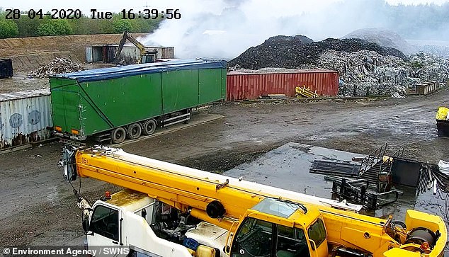 EA officers spent months gathering intelligence about the illegal dump (pictured) before eventually carrying out a raid in April 2020 alongside Lincolnshire Police