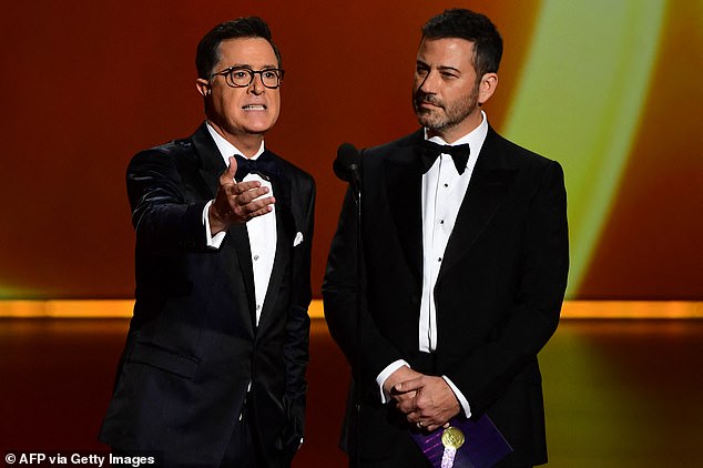 Colbert said he would 'stand' with his colleague Jimmy Kimmel and his staff '100 percent'