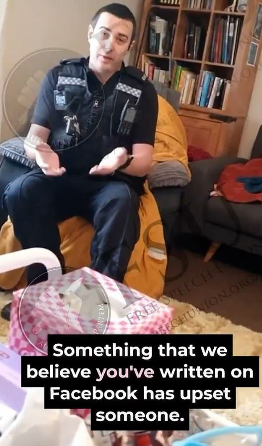 Thames Valley Police has come under fire after one of its officers was sent to question an American woman over claims she had made a 'threatening' post online , ,