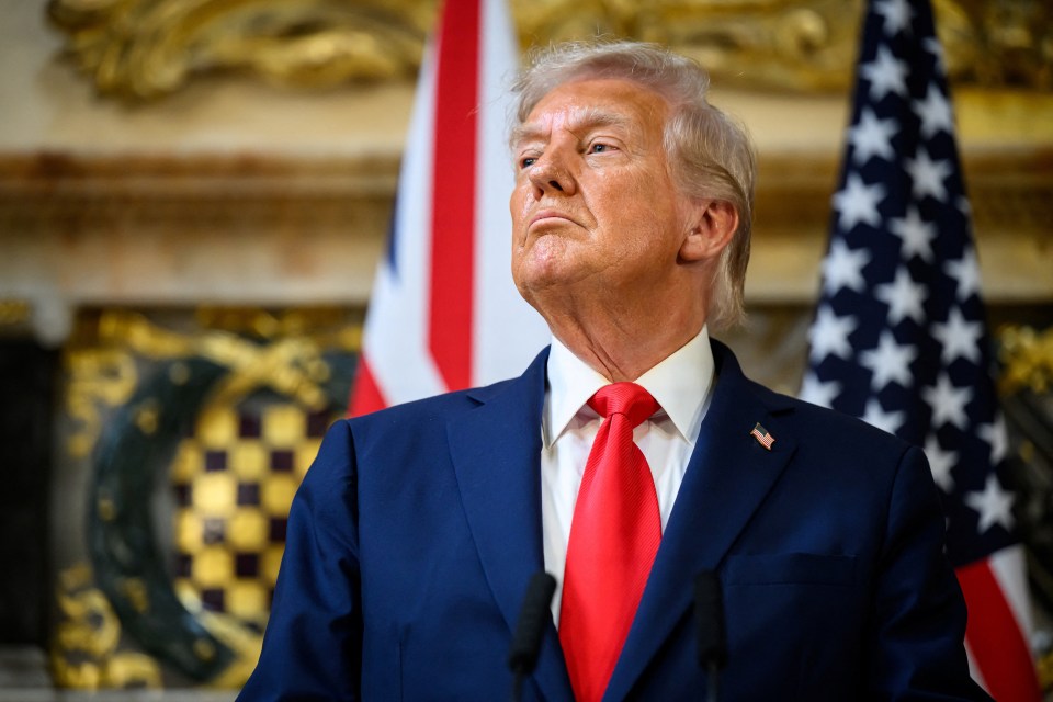 U.S. President Donald Trump at a press conference.