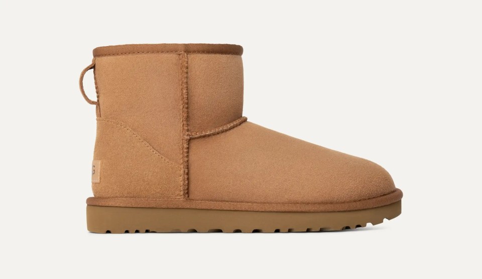 Brown Ugg mini boots.