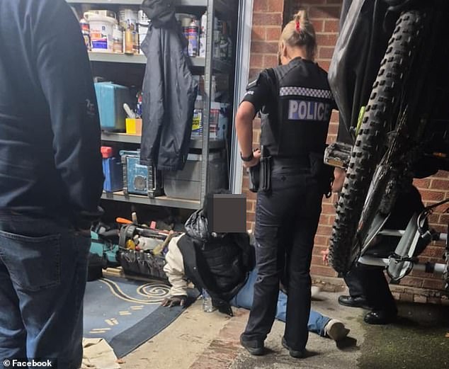 The migrant is arrested by police at the couple's garage. Their fine was later revoked