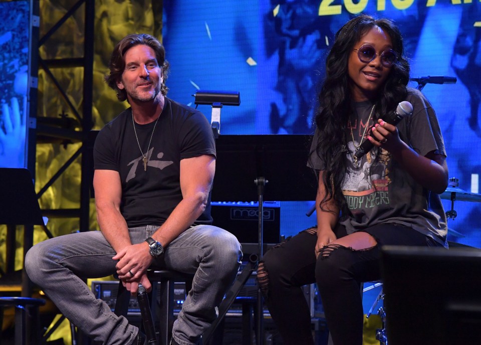 Songwriters Brett James and Priscilla Renea speak onstage during the ASCAP Annual Membership Meeting and ASCAP EXPO Kickoff.