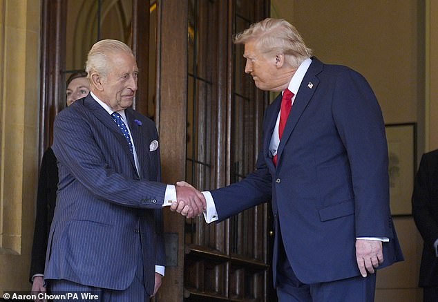King Charles III formally bids farewell to President Donald Trump at Windsor Castle yesterday