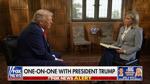 Mr Trump was asked by Fox's Martha MacCallum about the monarch's topics of conversation