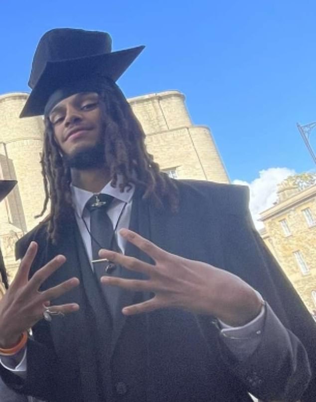 Shameful messages implied Kirk would be in hell, while another allegedly commented about how he would celebrate Tommy Robinson's death. It comes after the Oxford Union's incoming president, George Abaraonye (pictured), made gloating remarks about Kirk's assassination