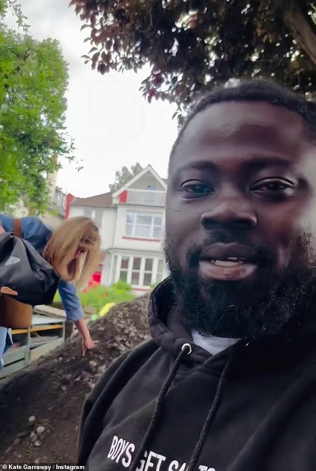 In a video filmed by her neighbour, musician Sency Miller (Pictured), Kate could be seen arriving home from work and finding the mammoth pile of hardcore