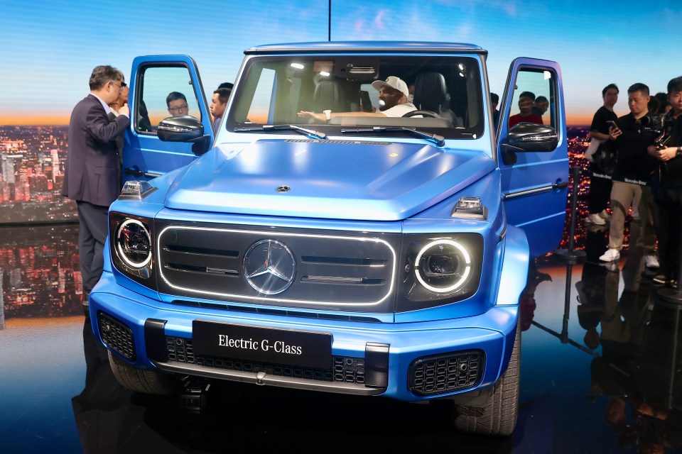 Mercedes-Benz Electric G-Class SUV on display at the 2024 Beijing International Automotive Exhibition.