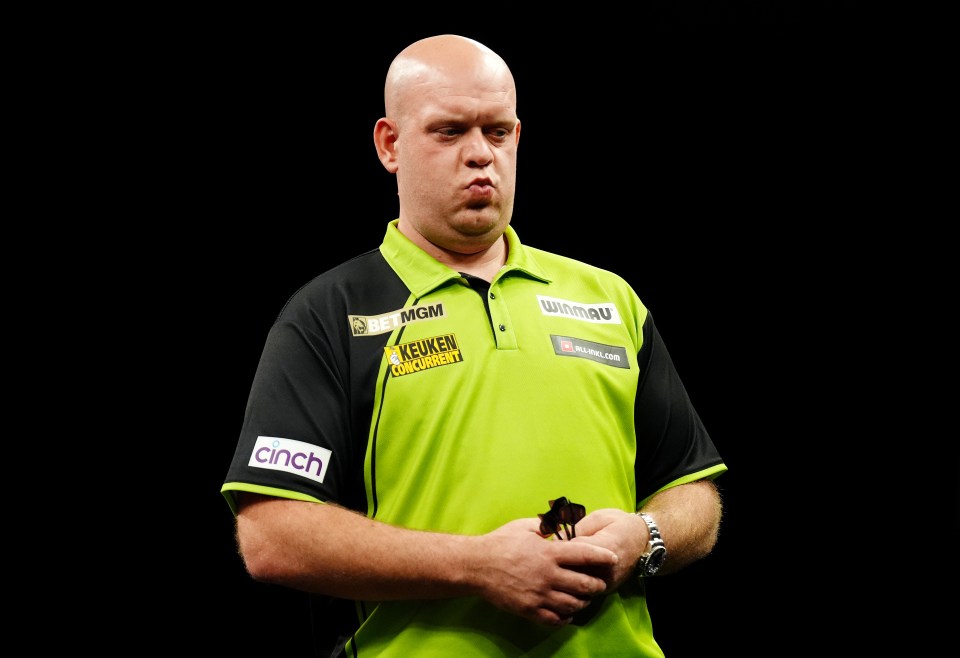 Michael van Gerwen at the BetMGM Premier League.