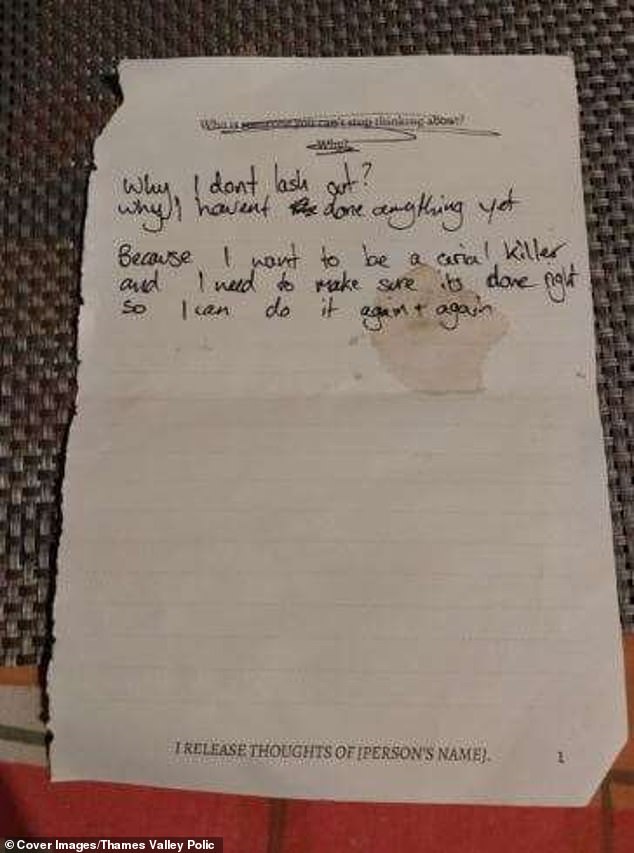 In one note, Power said: 'I want to be a serial killer and I want to make sure it's done right so I can do it again and again.'