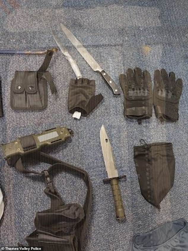 Equipment including gloves and knives were discovered at Power's address