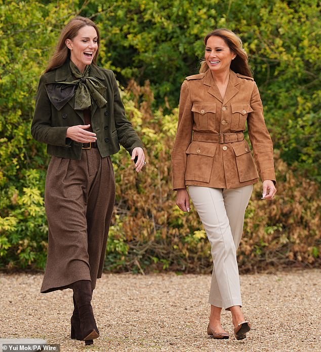The Princess of Wales and First Lady Melania Trump at Frogmore Gardens in Windsor