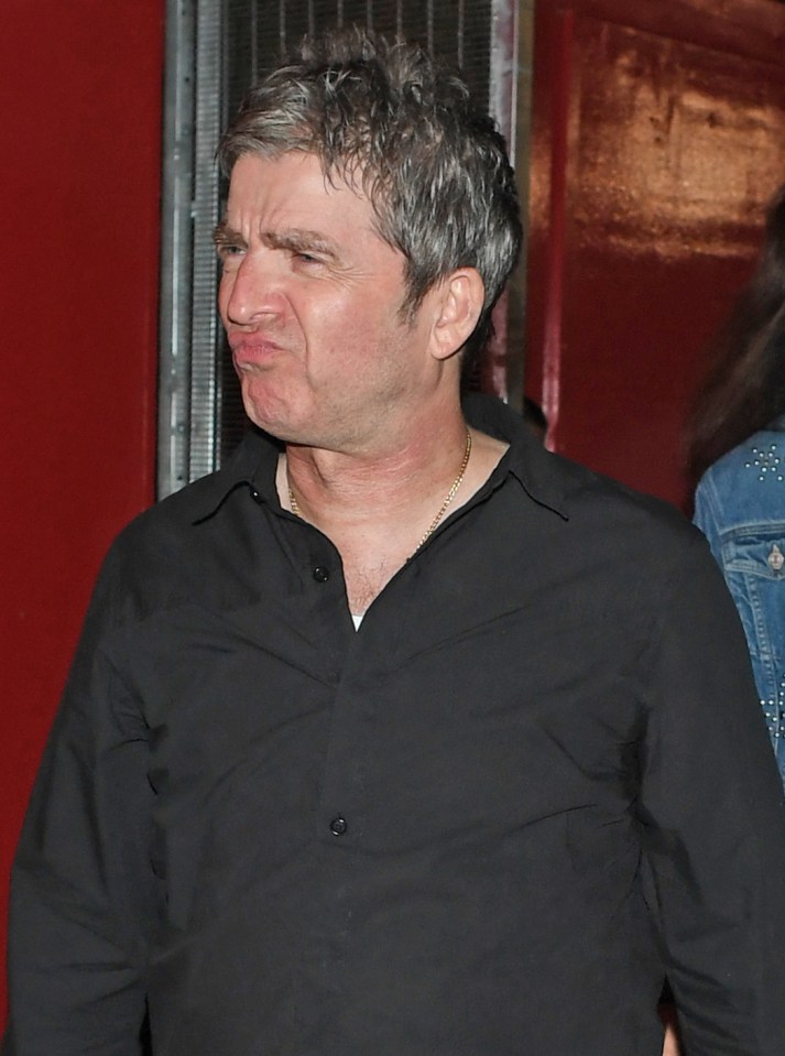 Noel Gallagher making a face after leaving Chiltern Firehouse.