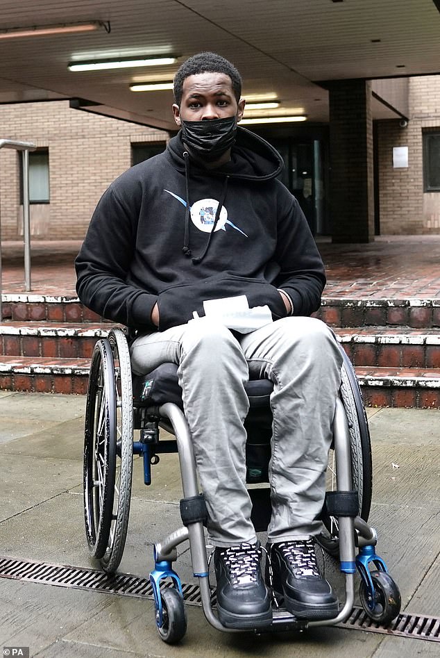 Jordan Walker-Brown who was left paralysed when Metropolitan Police constable Imran Mahmood, 36, tasered him during Covid lockdown