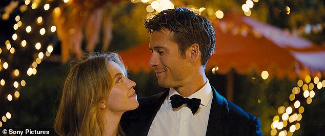 Her career trajectory has gone ever upwards, with the film Anyone But You proving a huge hit after fans on TikTok remarked on her chemistry with actor Glen Powell (pictured)