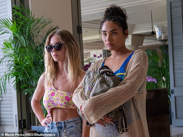 Euphoria made her globally famous. Pictured here as a bratty, spoiled teen in the first series of The White Lotus (pictured)