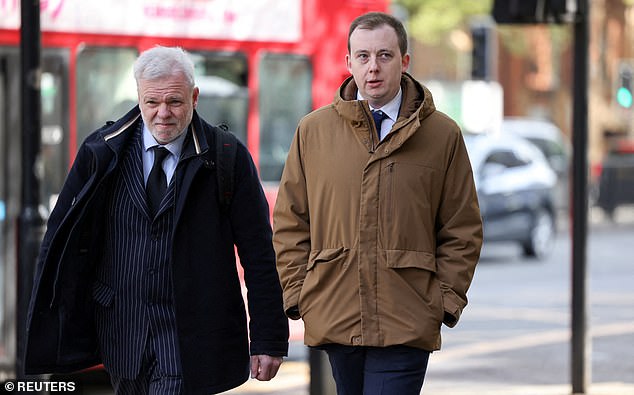 Pictured. right: Christopher Berry. Mr Cash and Mr Berry were arrested in 2023 and accused of collecting information 'for a purpose prejudicial to the safety or interests of the state'