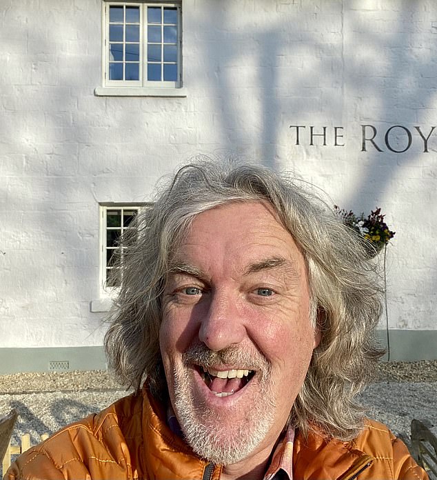 James May owns The Royal Oak in Wiltshire, a pretty pub with a thatched roof and cascades of hanging flowers