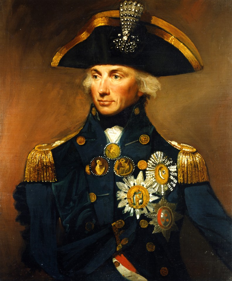 Portrait of Admiral Horatio Nelson in uniform with medals.