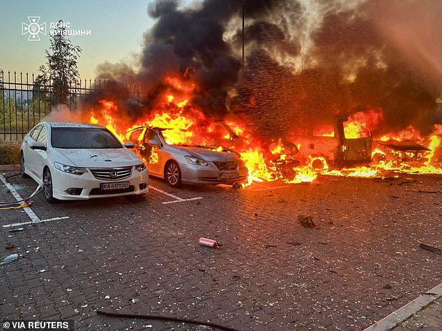 Volodymyr Zelenskiy said that Russia launched around 580 drones and 40 missiles targeting Ukraine's infrastructure, civilian production companies, and residential areas