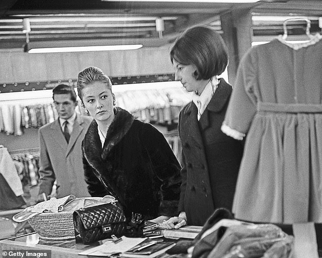 Princess Paola (later the Queen) of Belgium, shopping, 1964