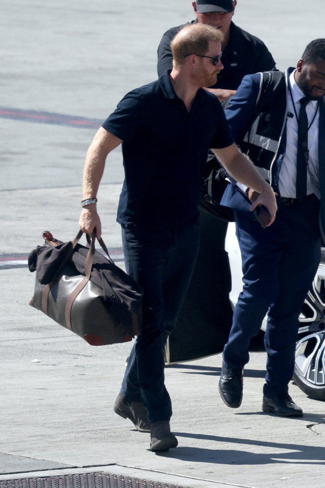 Prince Harry at LAX airport.