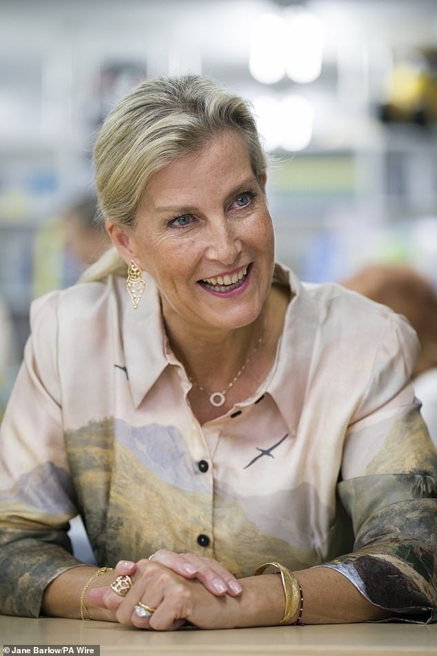 The popular royal wore her blonde locks pulled into a chic low ponytail, and opted for her classic natural make-up look