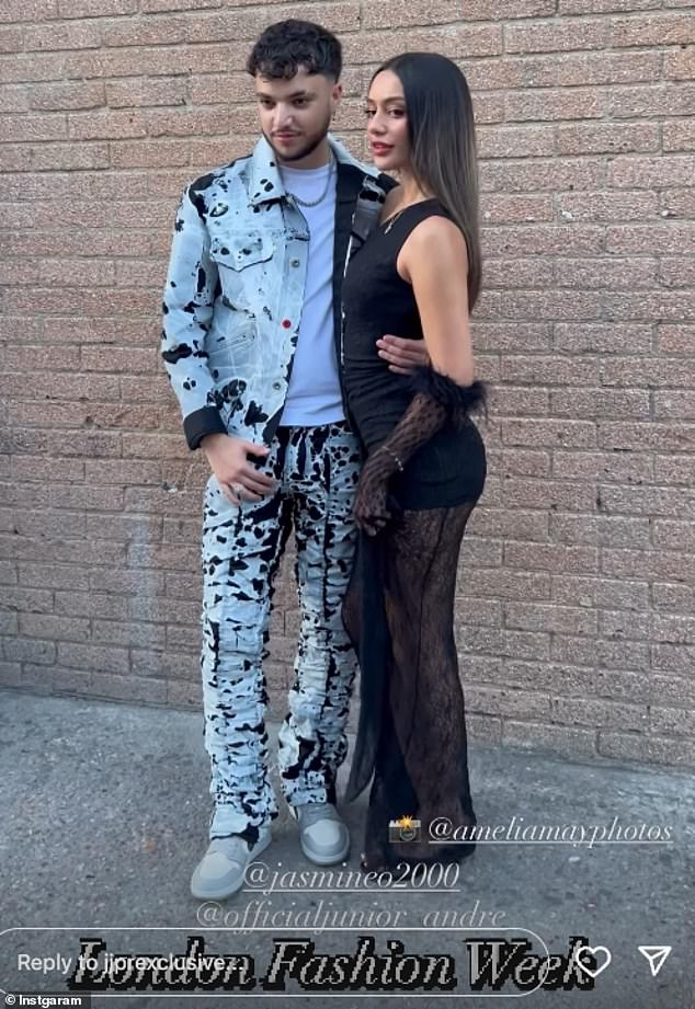 Meanwhile Peter and Katie's eldest Junior, 20, was across the city at a London Fashion Week bash with stunning girlfriend Jasmine Orr