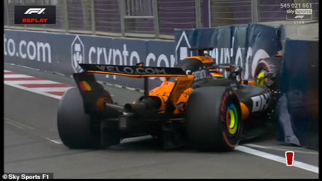Championship leader Oscar Piastri will start ninth after hitting the wall at turn three