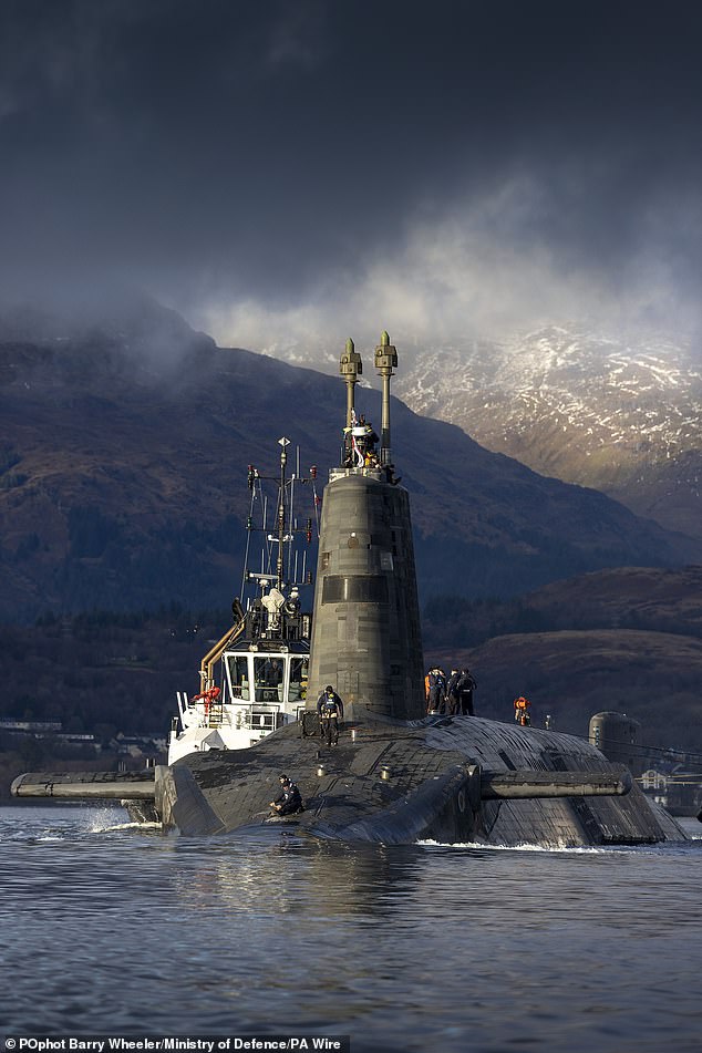 HMS Vengeance departs its base in Faslane, Scotland