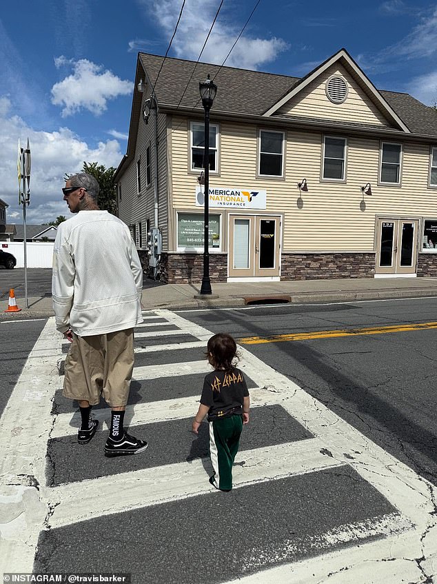 Earlier this month Travis gave fans a glimpse at his and Kourtney's toddler Rocky in an Instagram post