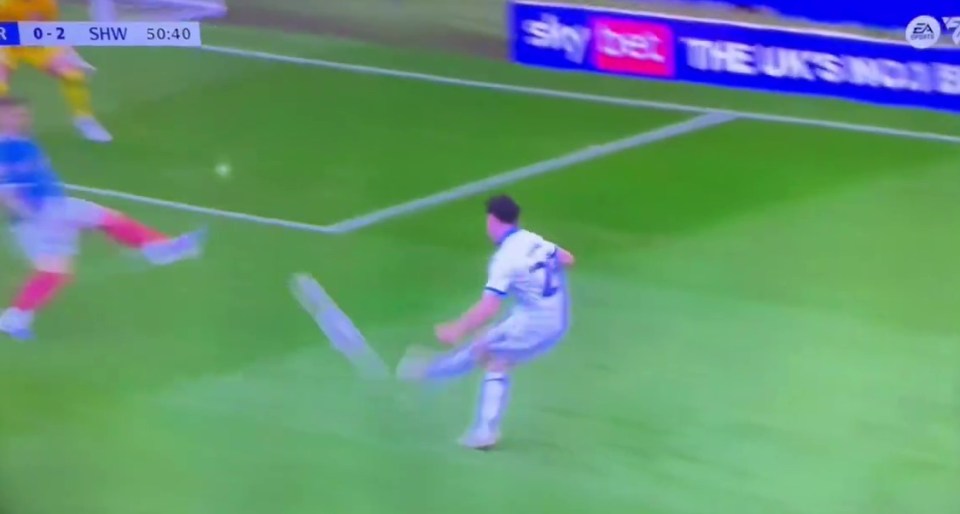 A soccer match displaying a POR 0-2 SHW score and a time of 50:40 on a TV screen.