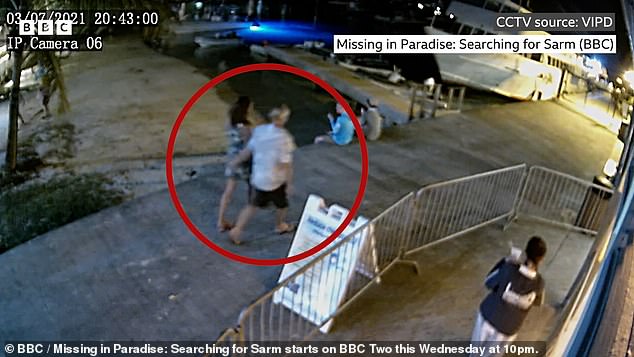The last recorded CCTV sighting of Sarm Heslop from her boyfriend's £500,000 catamaran yacht on March 7, 2021