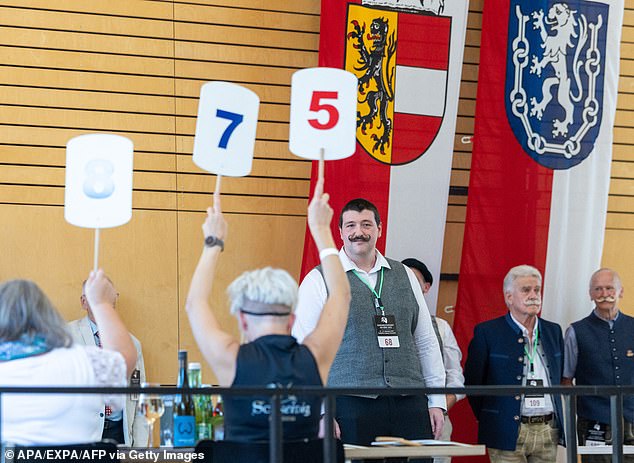 Splitting hairs: A jury evaluates participants during the European Beard Championship in Leogang, Austria