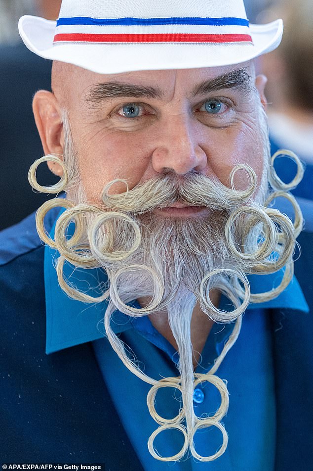 Gone loopy: Wilfried Barrial from France opted for a selection of circles amongst his facial hair